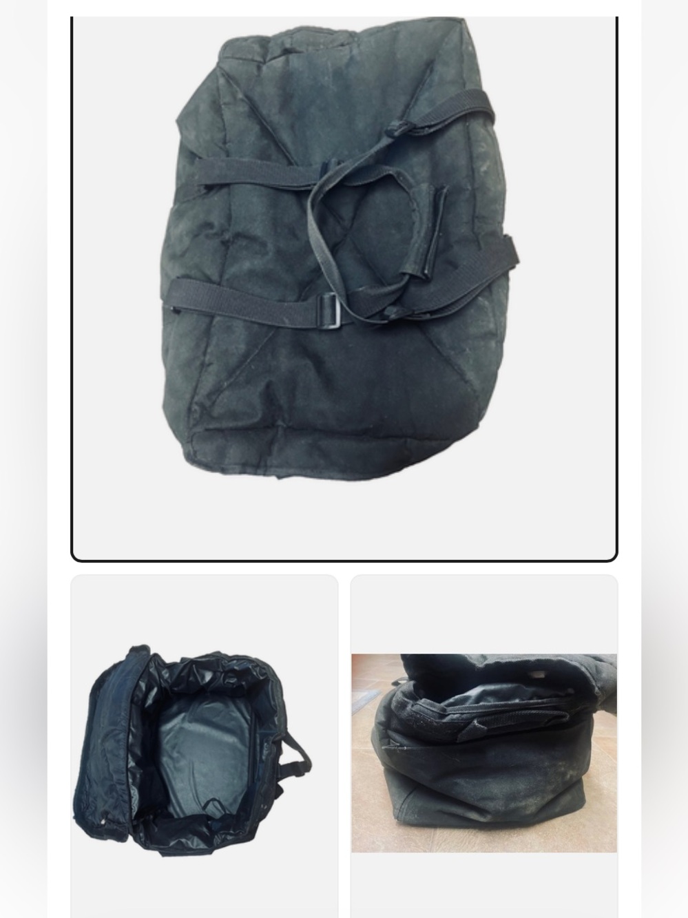 Black Canvas Men's Duffel Bag - Lightweight Travel Bag